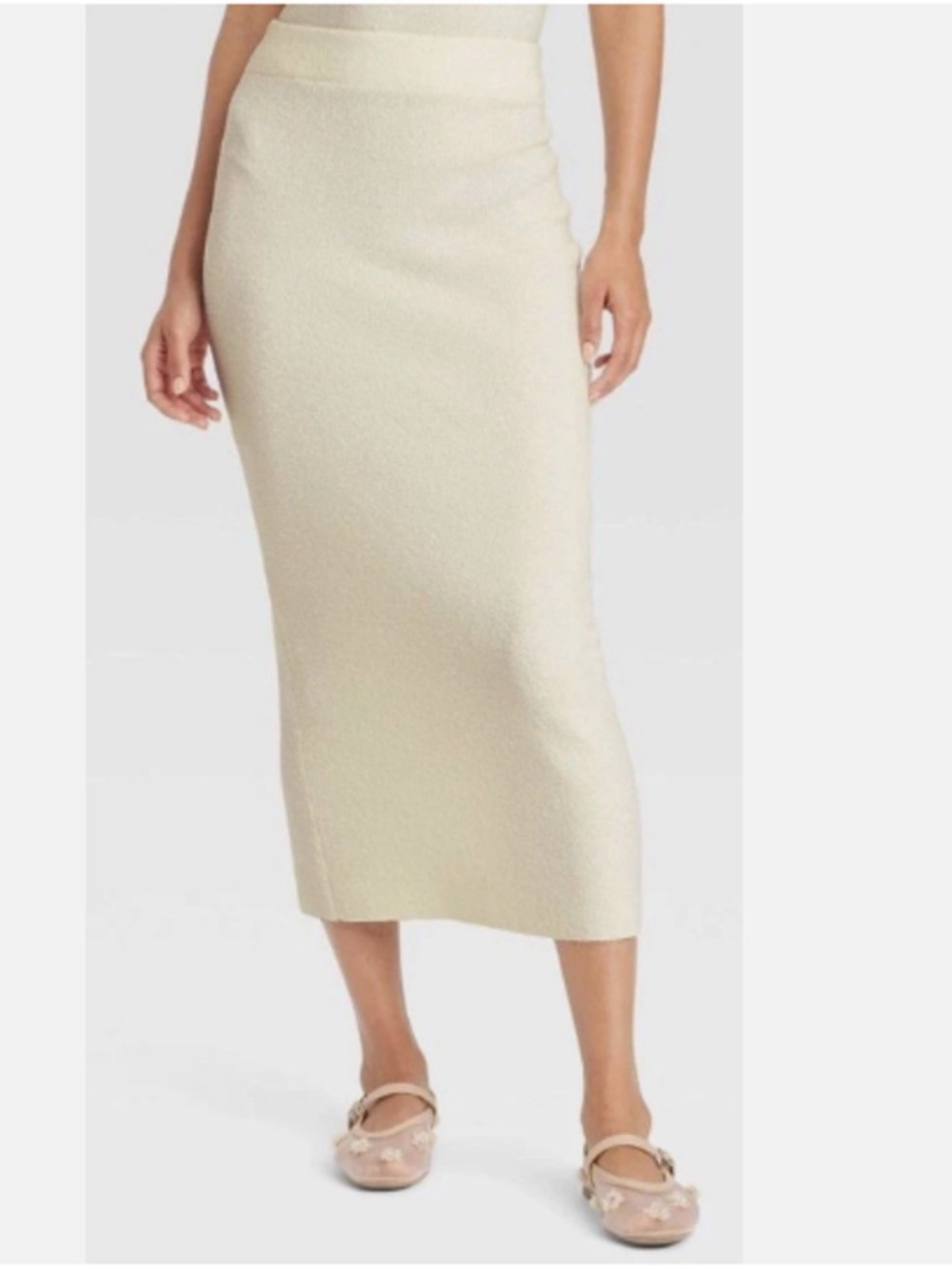 A.NEW.DAY Cream Knit Skirt